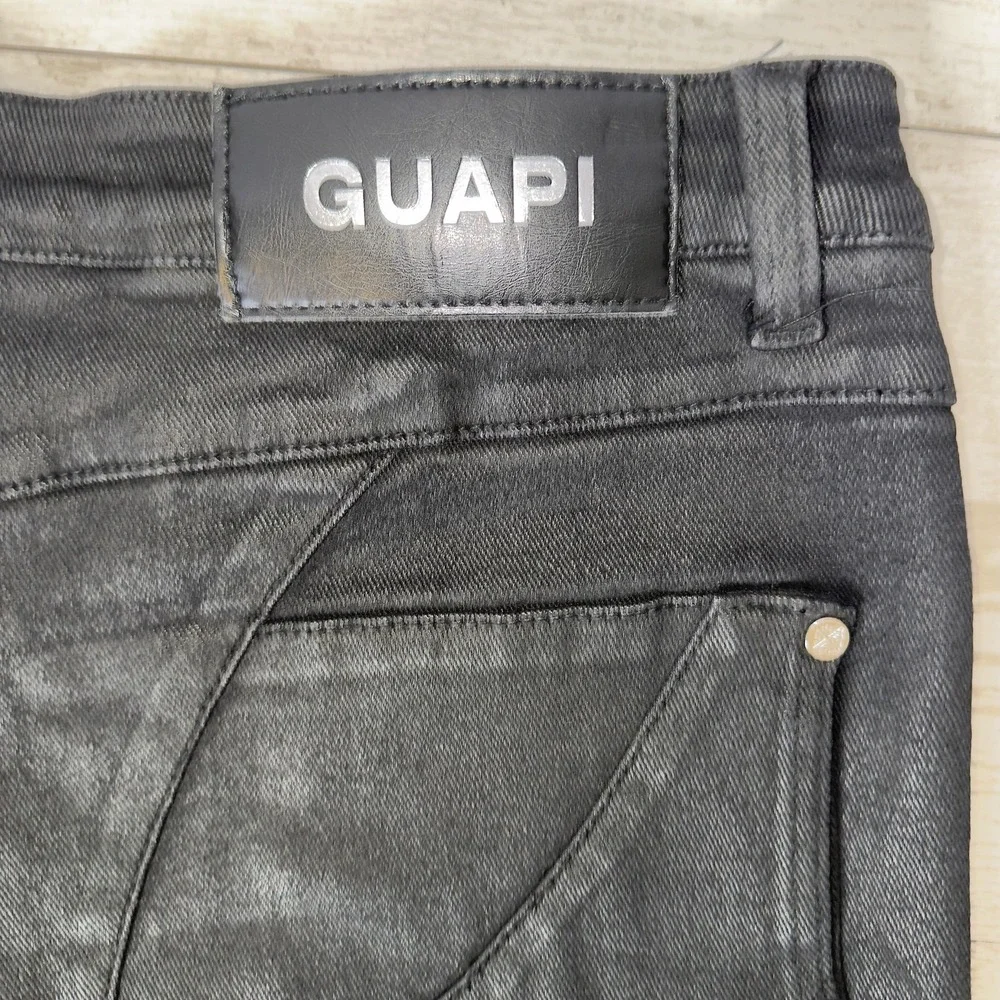 Guapi Jeans Mens 36x32 Black Wide Leg Relaxed Fit Charcoal Denim Stretch Pants